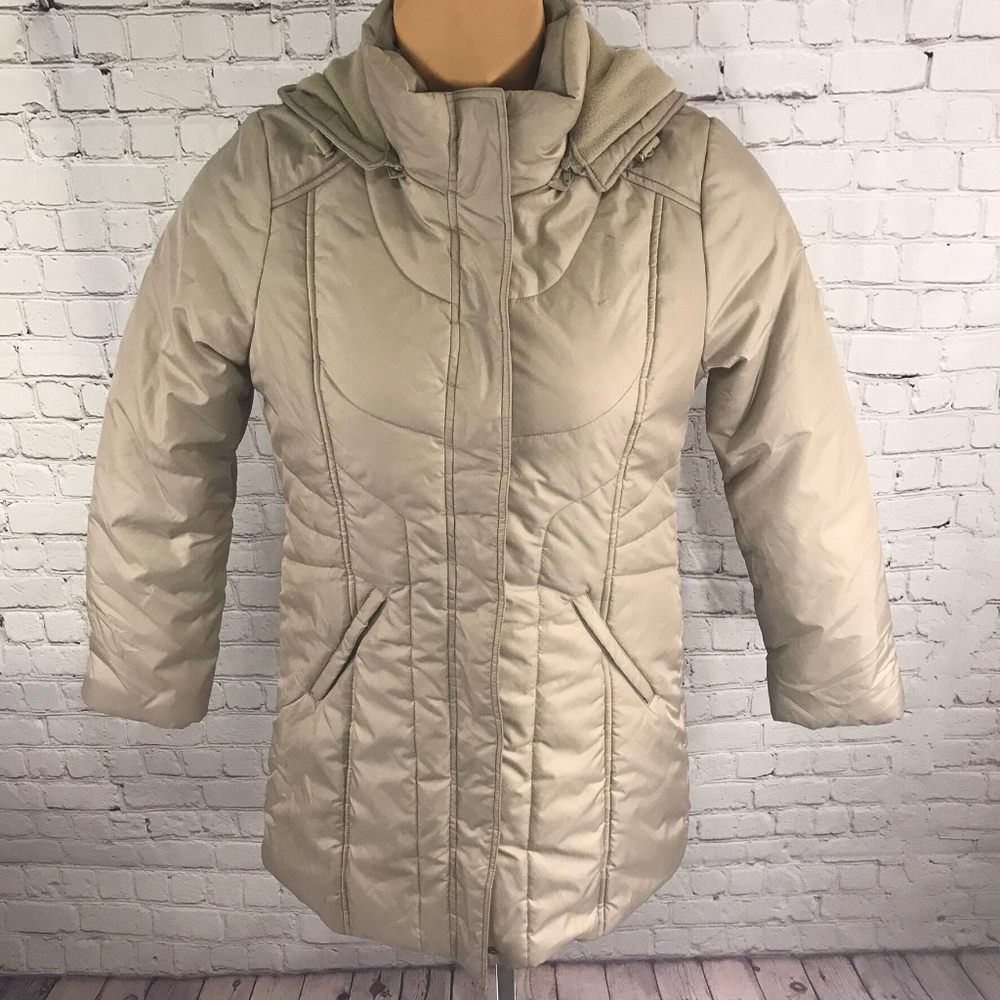 Preston & York Women's Puffer Hooded Tan Jacket - Picture 1 of 7